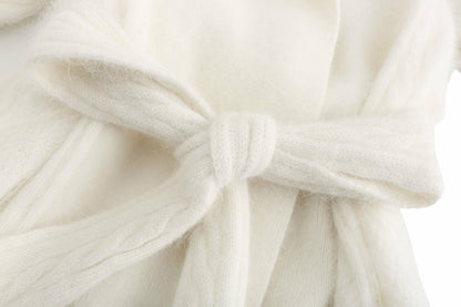 Nana Jacqueline Bianca Knit Cardigan: White Knit Cardigan for Resort Outfit White
