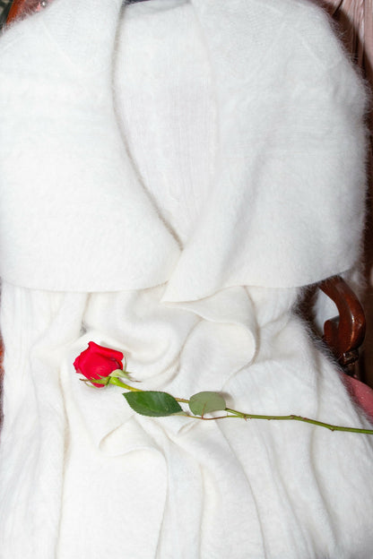 Nana Jacqueline Bianca Knit Cardigan: White Knit Cardigan for Resort Outfit White