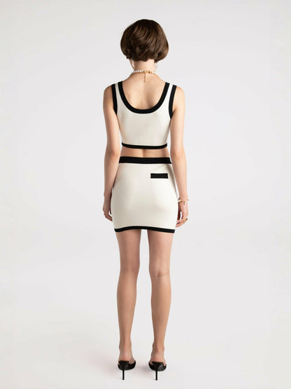 Nana Jacqueline Matilda Knit Set: White Knit Set for Country Club Brunch White