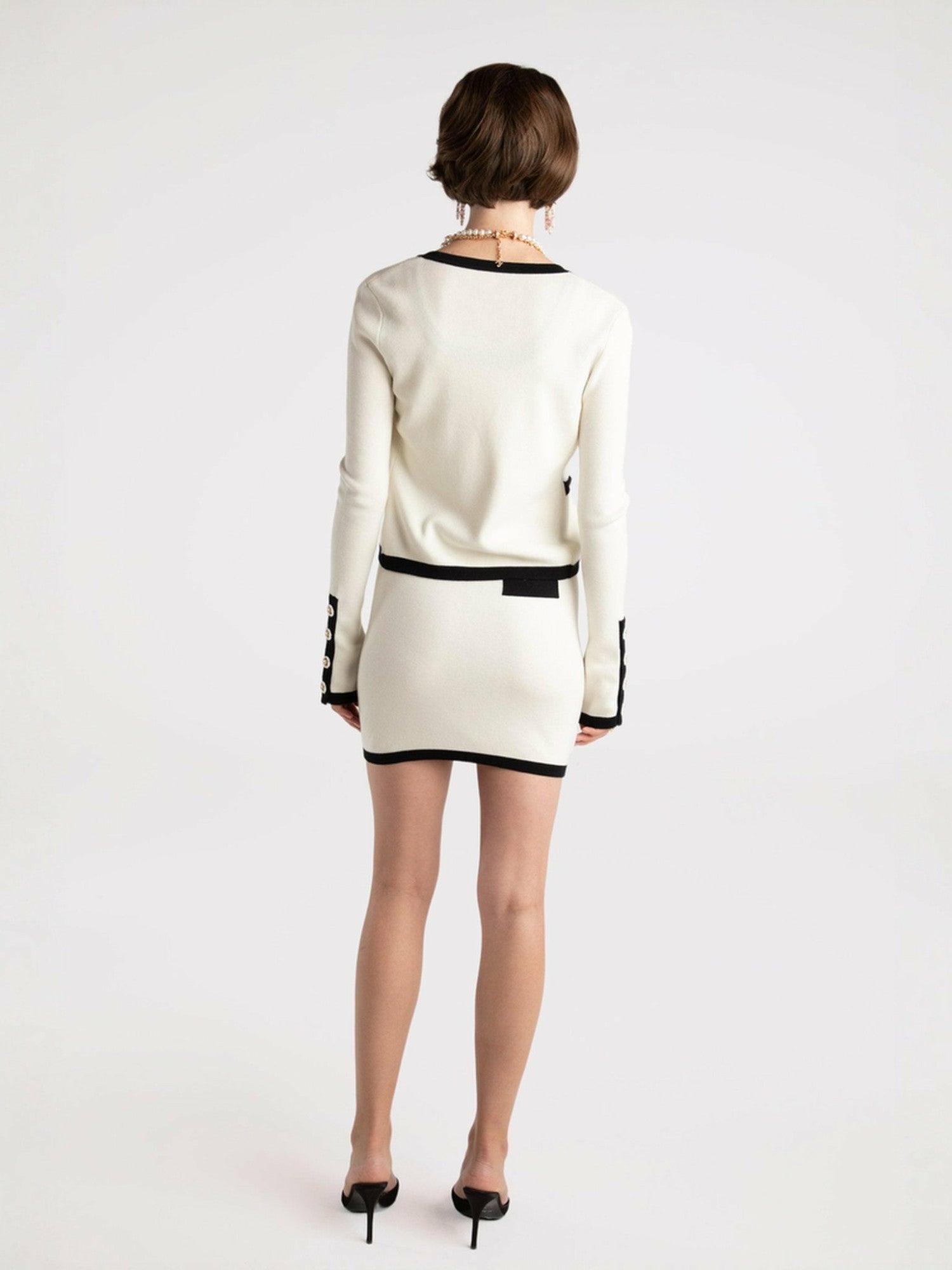 Nana Jacqueline Matilda Knit Set: White Knit Set for Country Club Brunch White