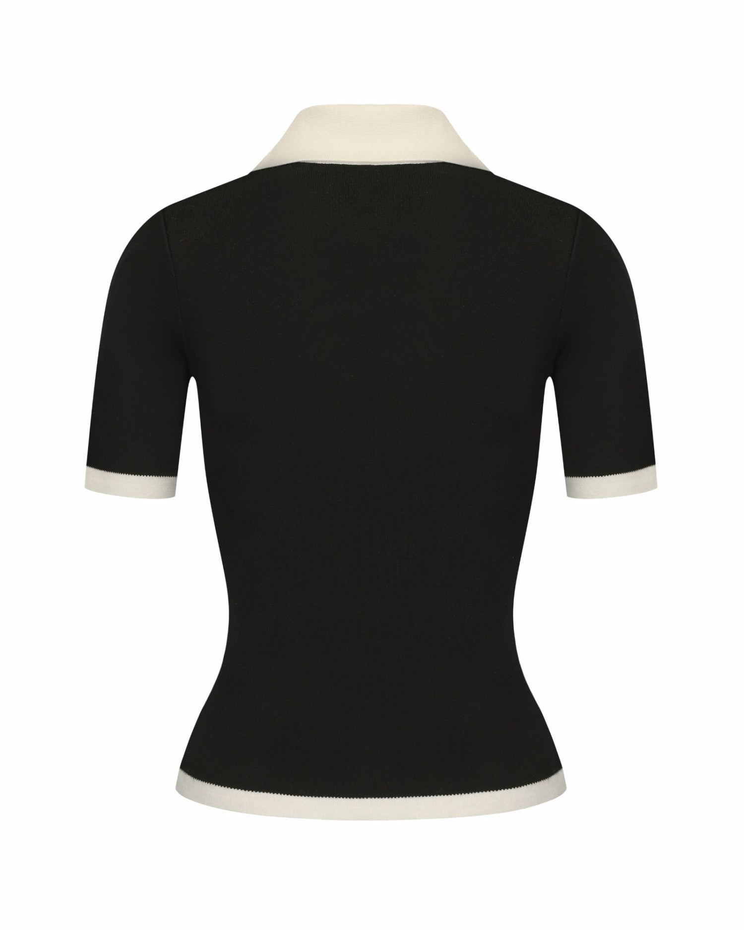 Nana Jacqueline Hazel Polo Top: Black Knit Top for Country Club Brunch Black