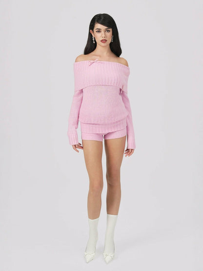 Nana Jacqueline Alice Top: Pink Knit Top for Brunch Pink