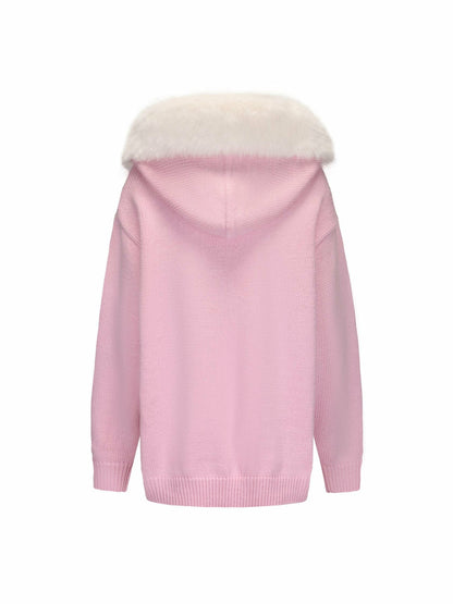 Nana Jacqueline Ava Fur Sweatshirt: Pink Sweatshirt for Ski Trip Pink