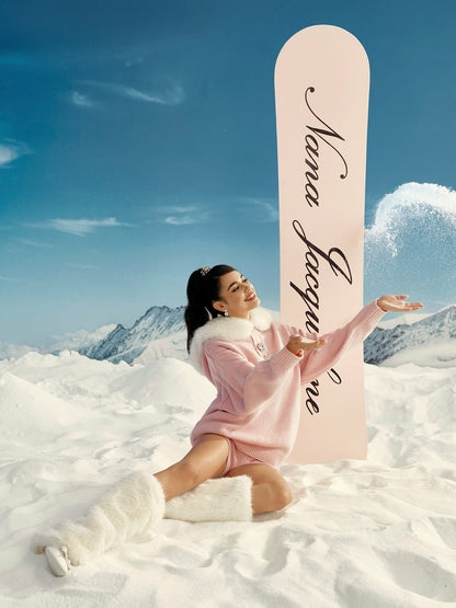 Nana Jacqueline Ava Fur Sweatshirt: Pink Sweatshirt for Ski Trip Pink
