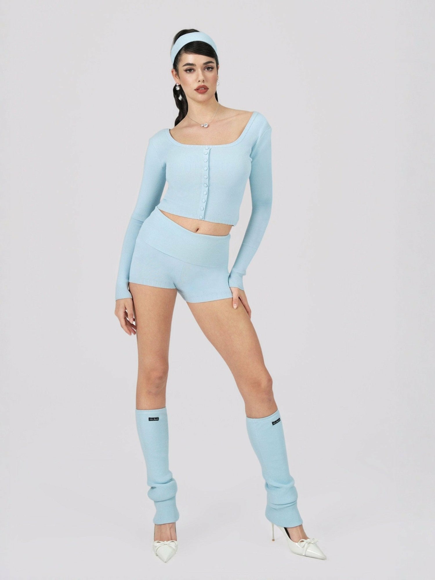 Nana Jacqueline Holly Legwarmers: Blue Legwarmers for Resort Outfit Blue