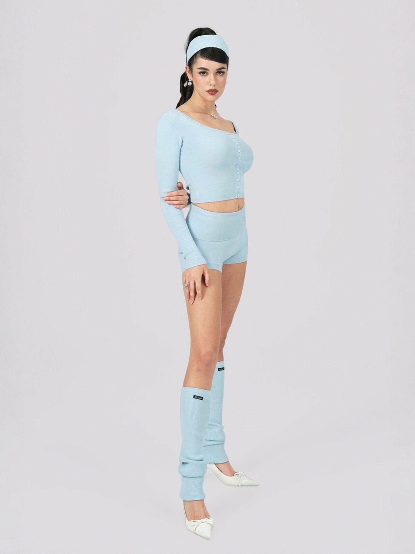 Nana Jacqueline Holly Legwarmers: Blue Legwarmers for Resort Outfit Blue