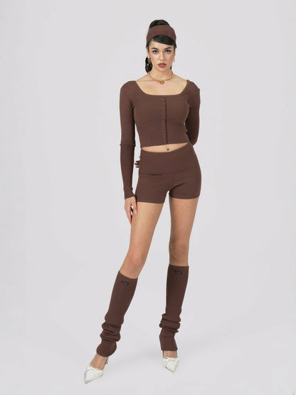 Nana Jacqueline Holly Legwarmers: Brown Leg Warmers for Dance Warm-Up Brown