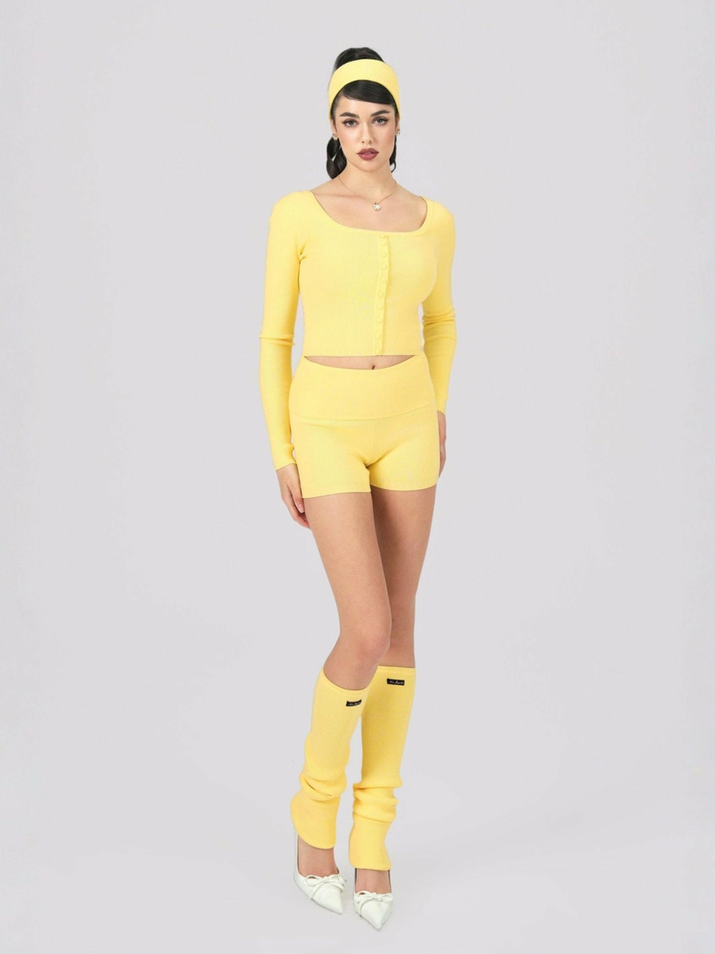 Nana Jacqueline Holly Shorts: Yellow Shorts for Resort Vacation Yellow