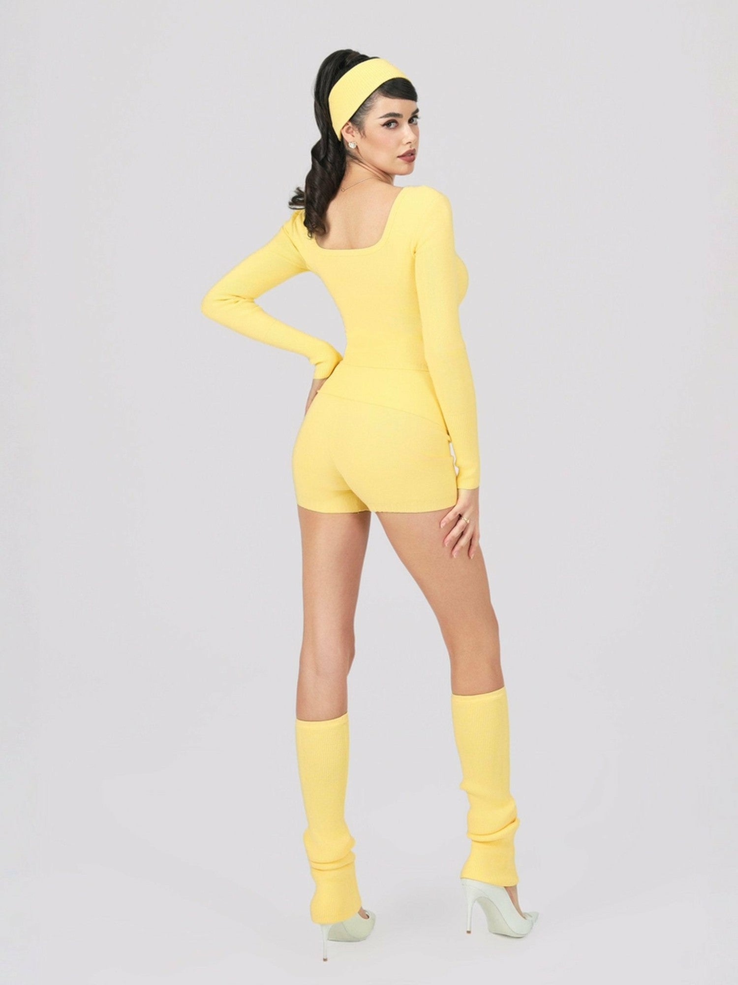 Nana Jacqueline Holly Shorts: Yellow Shorts for Resort Vacation Yellow