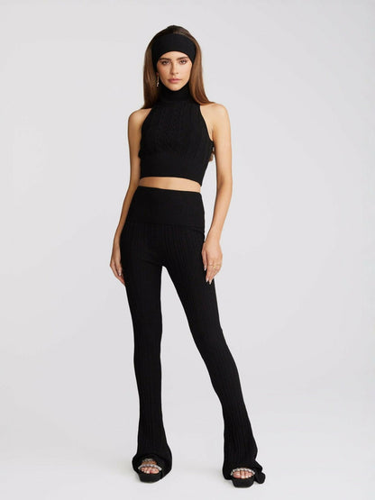 Nana Jacqueline Janelle Knit Pants: Black Knit Pants for Resort Brunch Black