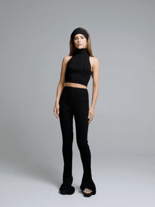 Nana Jacqueline Janelle Knit Pants: Black Knit Pants for Resort Brunch Black