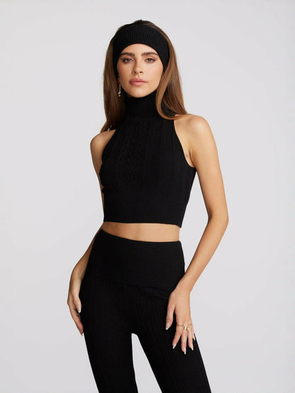 Nana Jacqueline Janelle Knit Pants: Black Knit Pants for Resort Brunch Black