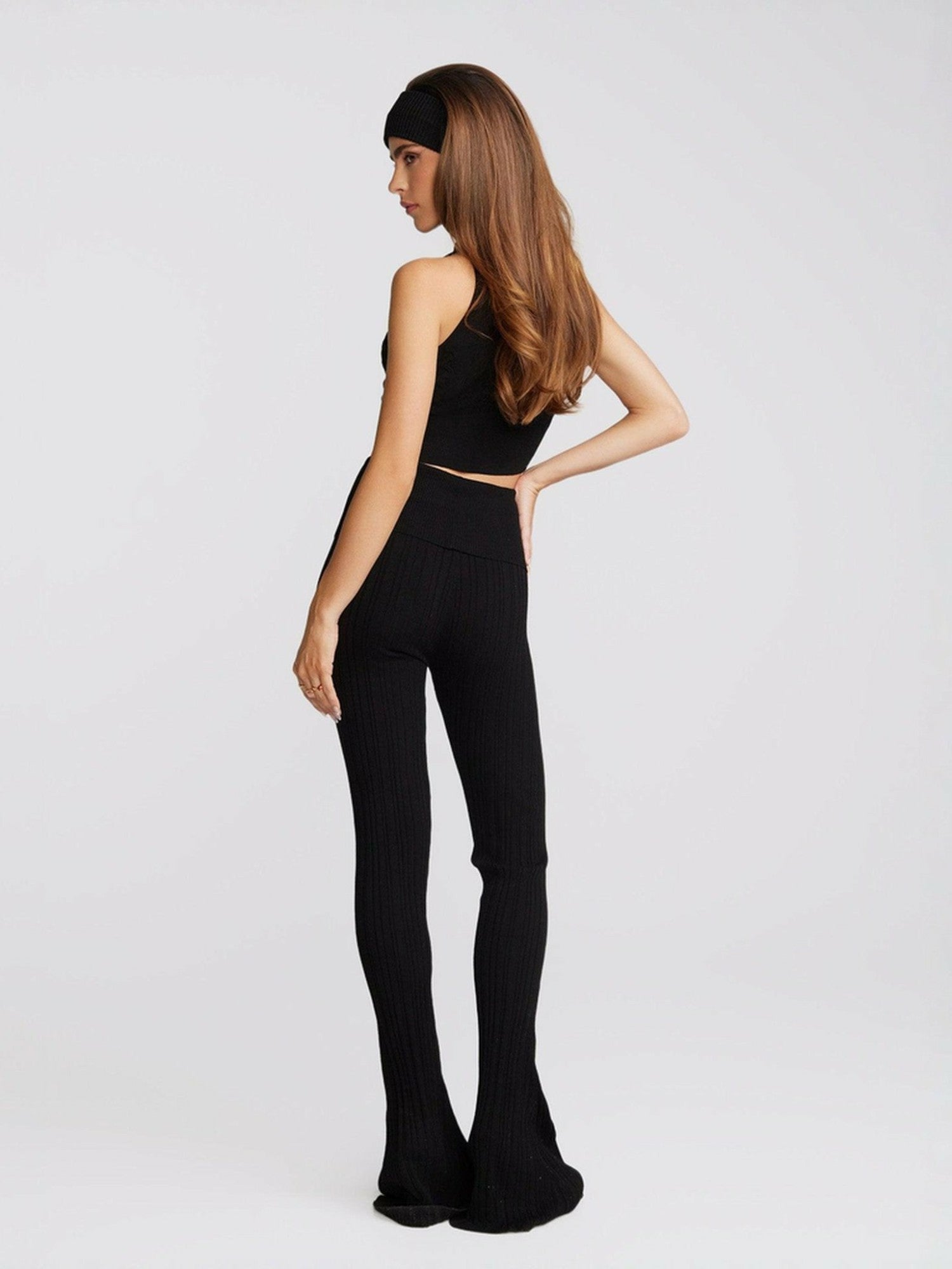 Nana Jacqueline Janelle Knit Pants: Black Knit Pants for Resort Brunch Black