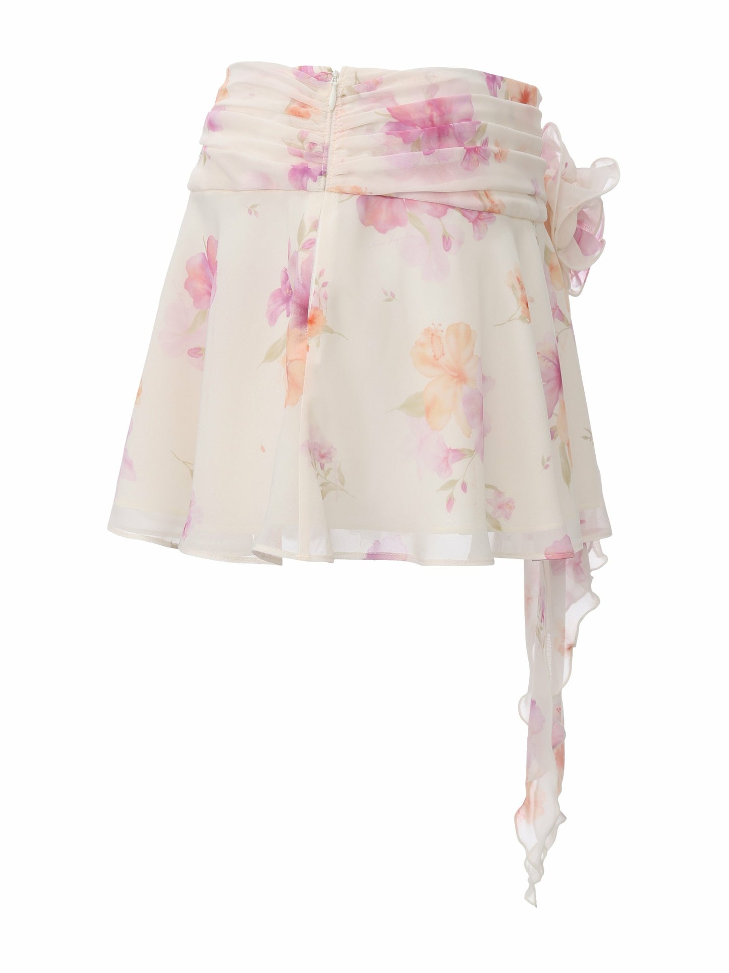 Nana Jacqueline Ophelia Rosette Floral Ivory Skirt Beige