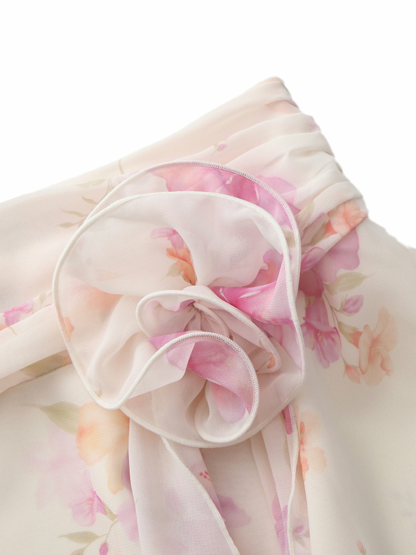 Nana Jacqueline Ophelia Rosette Floral Ivory Skirt Beige