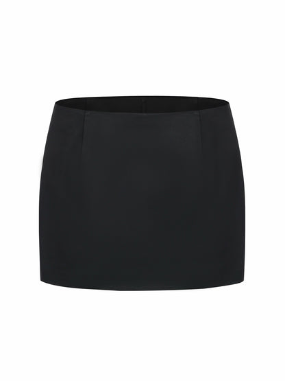 Nana Jacqueline Ayla Satin Mini Black Skirt Black