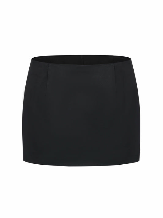 Nana Jacqueline Ayla Satin Mini Black Skirt Black