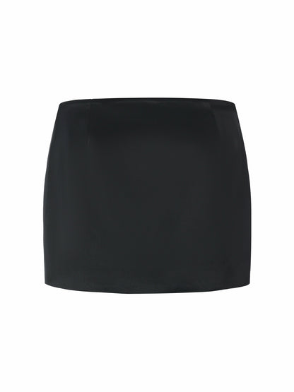 Nana Jacqueline Ayla Satin Mini Black Skirt Black