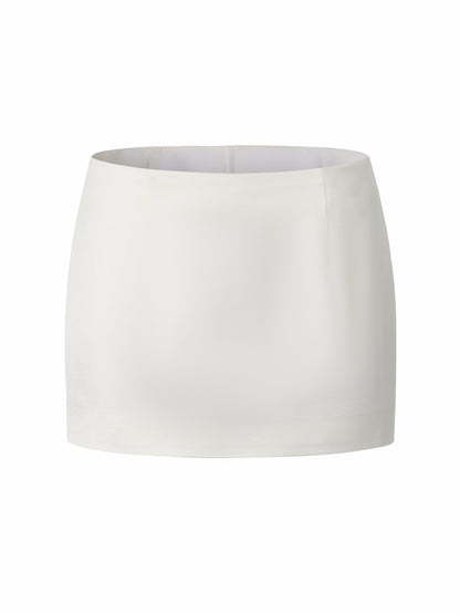 Nana Jacqueline Ayla A-Line Satin White Skirt White