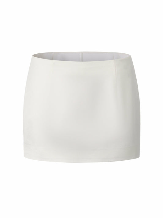 Nana Jacqueline Ayla A-Line Satin White Skirt White