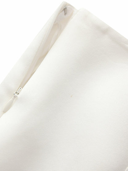 Nana Jacqueline Ayla A-Line Satin White Skirt White