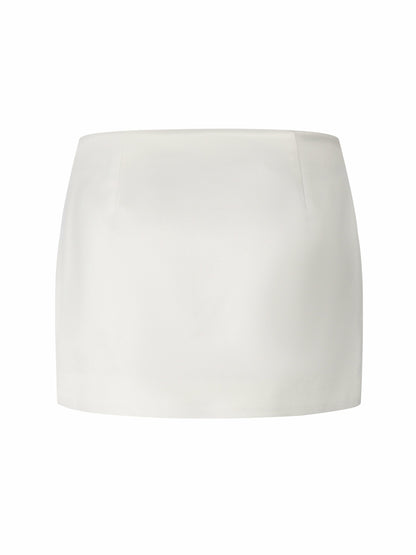 Nana Jacqueline Ayla A-Line Satin White Skirt White