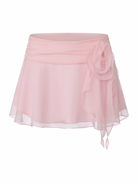 Nana Jacqueline Ophelia Rosette Ruched Pink Skirt Pink