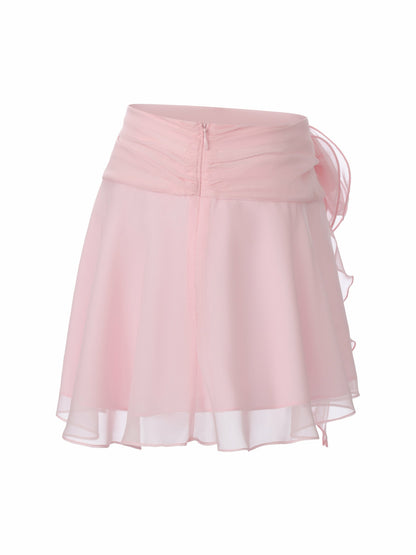 Nana Jacqueline Ophelia Rosette Ruched Pink Skirt Pink