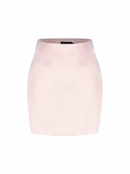 Nana Jacqueline Cassandra Skirt: Pink Satin Skirt for Date Night Pink