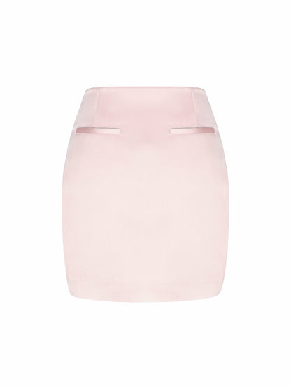 Nana Jacqueline Cassandra Skirt: Pink Satin Skirt for Date Night Pink