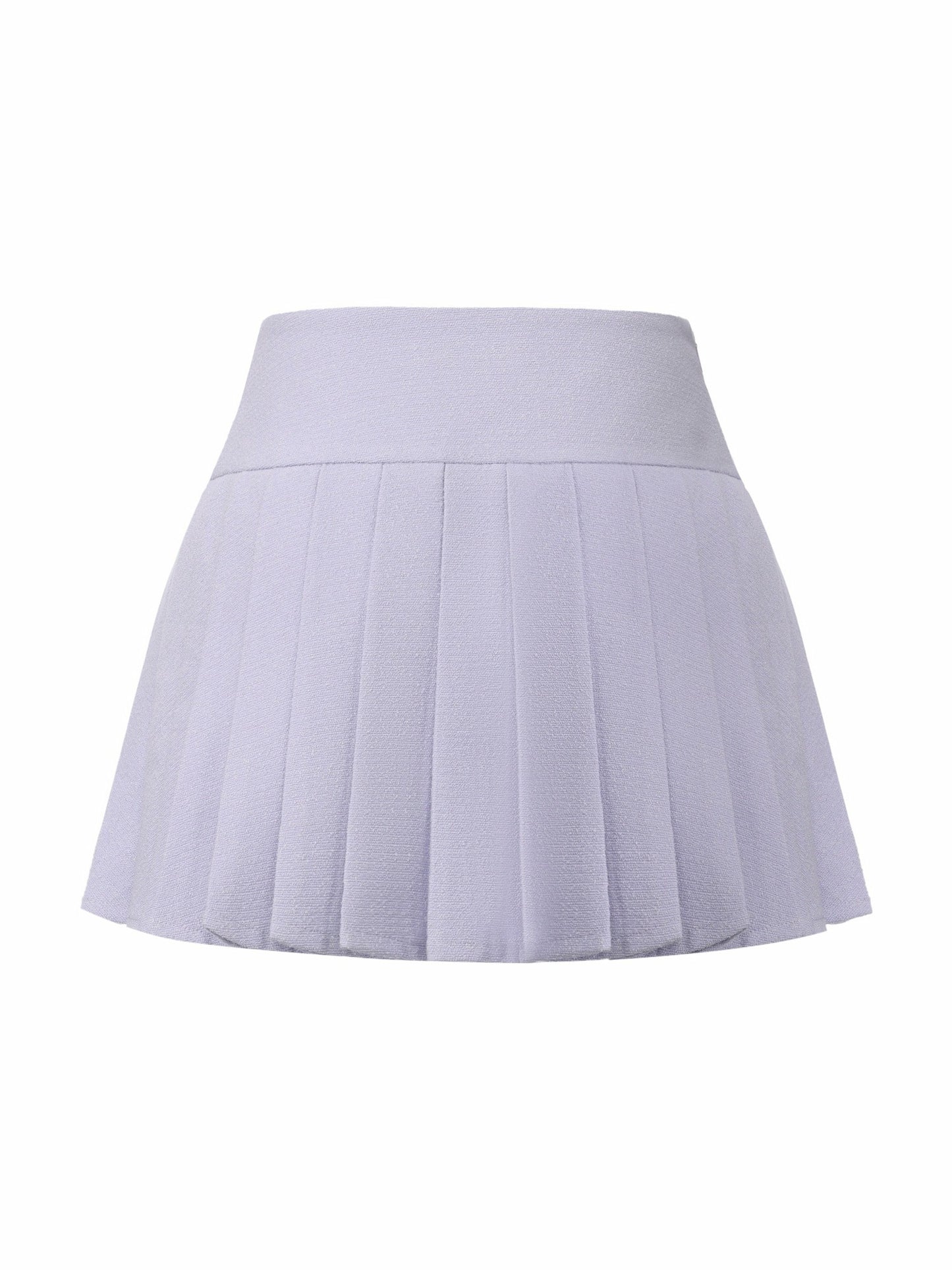 Nana Jacqueline Camille Tailored Pleated Purple Mini Skirt: Purple Mini Skirt for Garden Party Purple