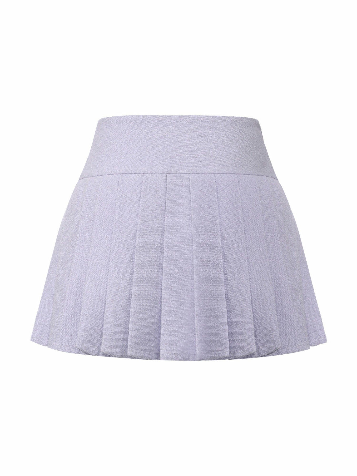 Nana Jacqueline Camille Tailored Pleated Purple Mini Skirt: Purple Mini Skirt for Garden Party Purple