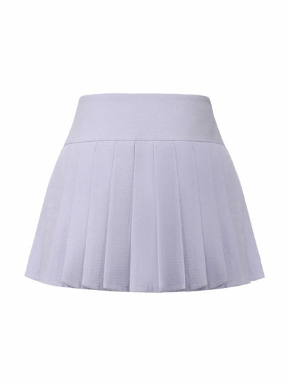 Nana Jacqueline Camille Tailored Pleated Purple Mini Skirt: Purple Mini Skirt for Garden Party Purple