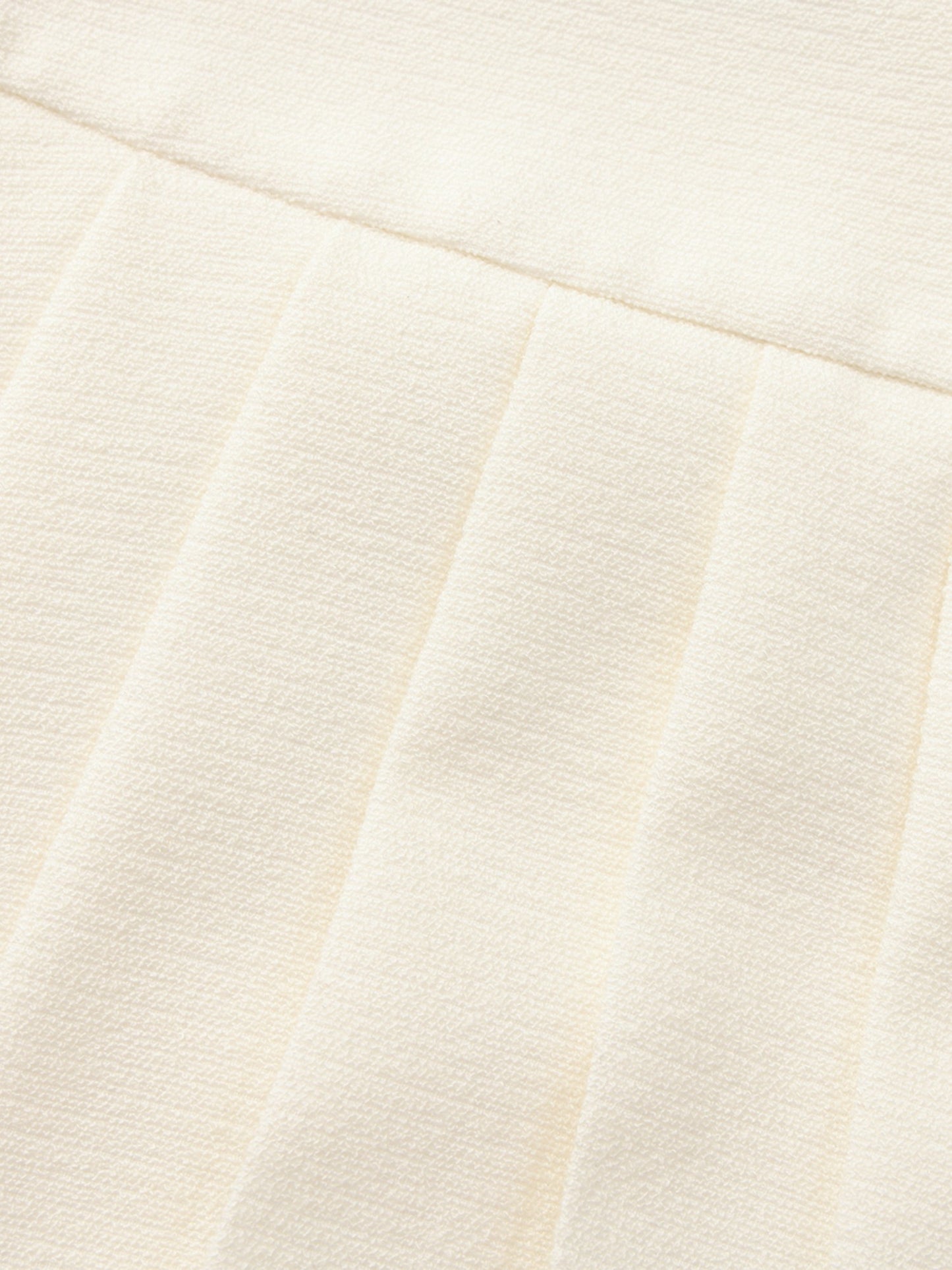Nana Jacqueline Camille Tailored Pleated White Mini Skirt: White Mini Skirt for Bridal Shower White