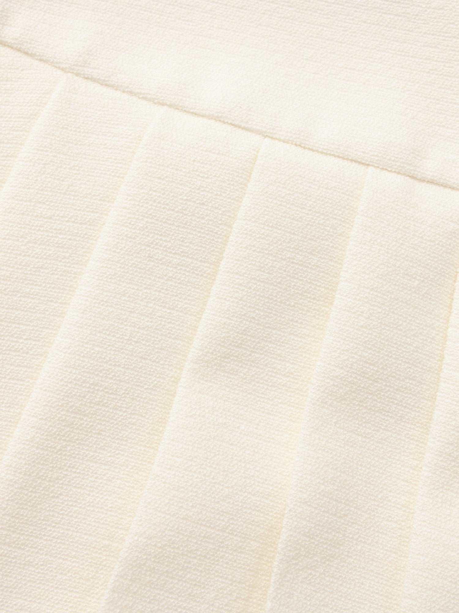 Nana Jacqueline Camille Tailored Pleated White Mini Skirt: White Mini Skirt for Bridal Shower White