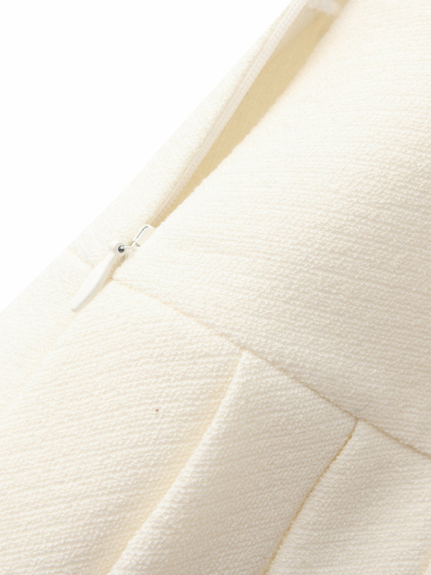 Nana Jacqueline Camille Tailored Pleated White Mini Skirt: White Mini Skirt for Bridal Shower White