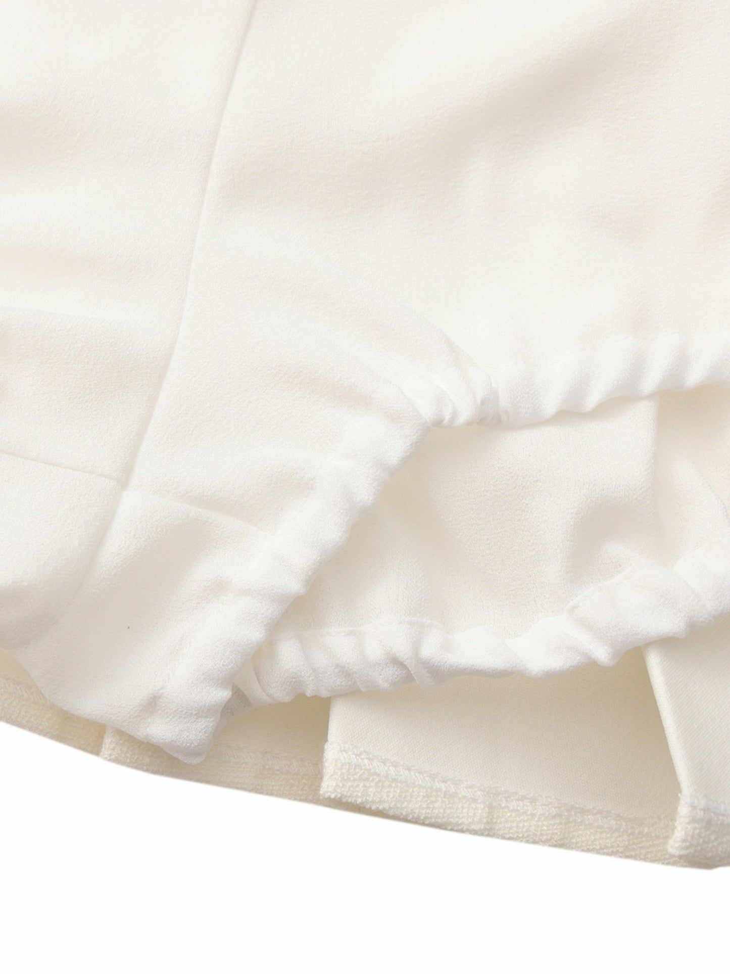 Nana Jacqueline Camille Tailored Pleated White Mini Skirt: White Mini Skirt for Bridal Shower White