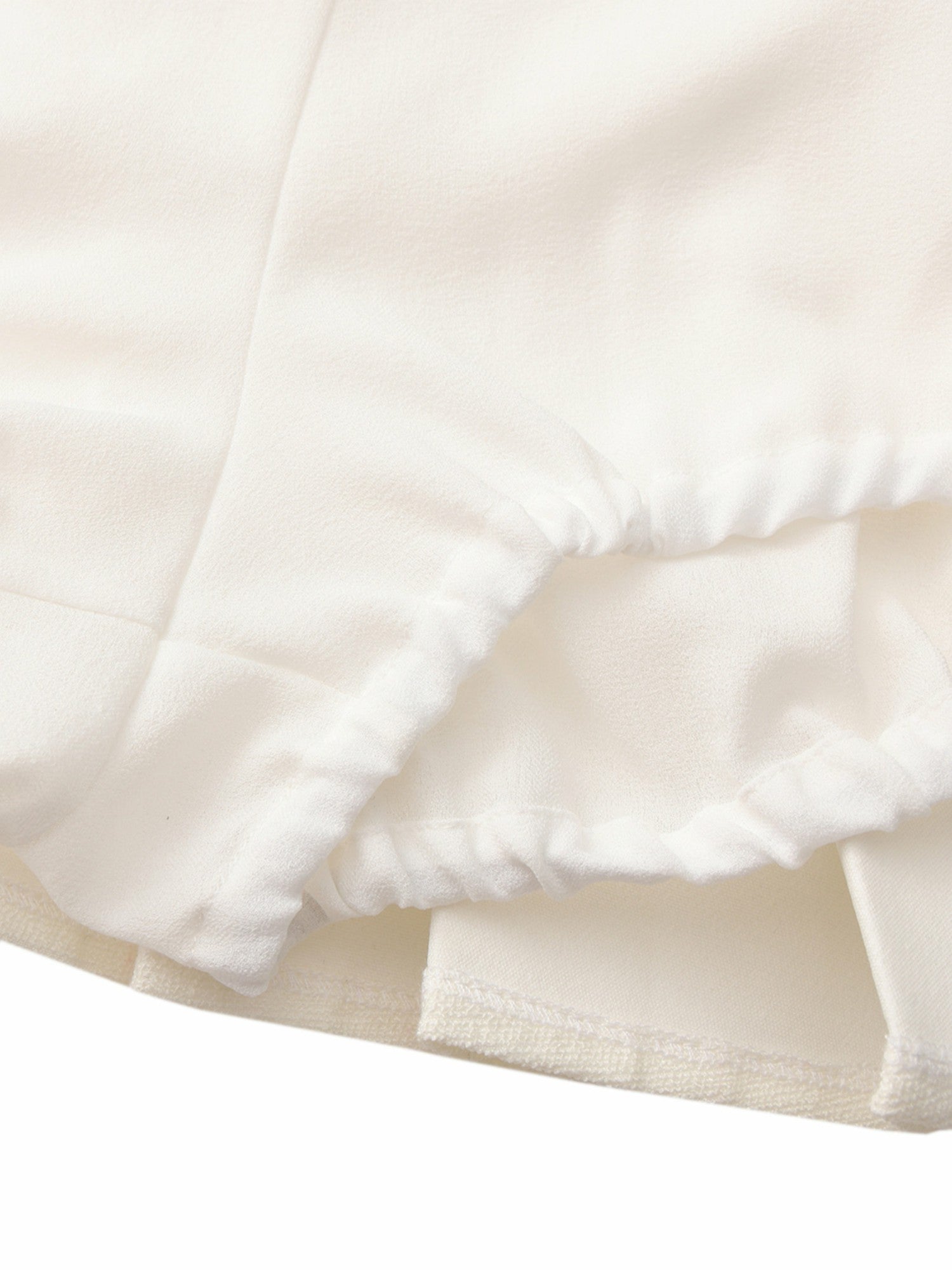Nana Jacqueline Camille Tailored Pleated White Mini Skirt: White Mini Skirt for Bridal Shower White