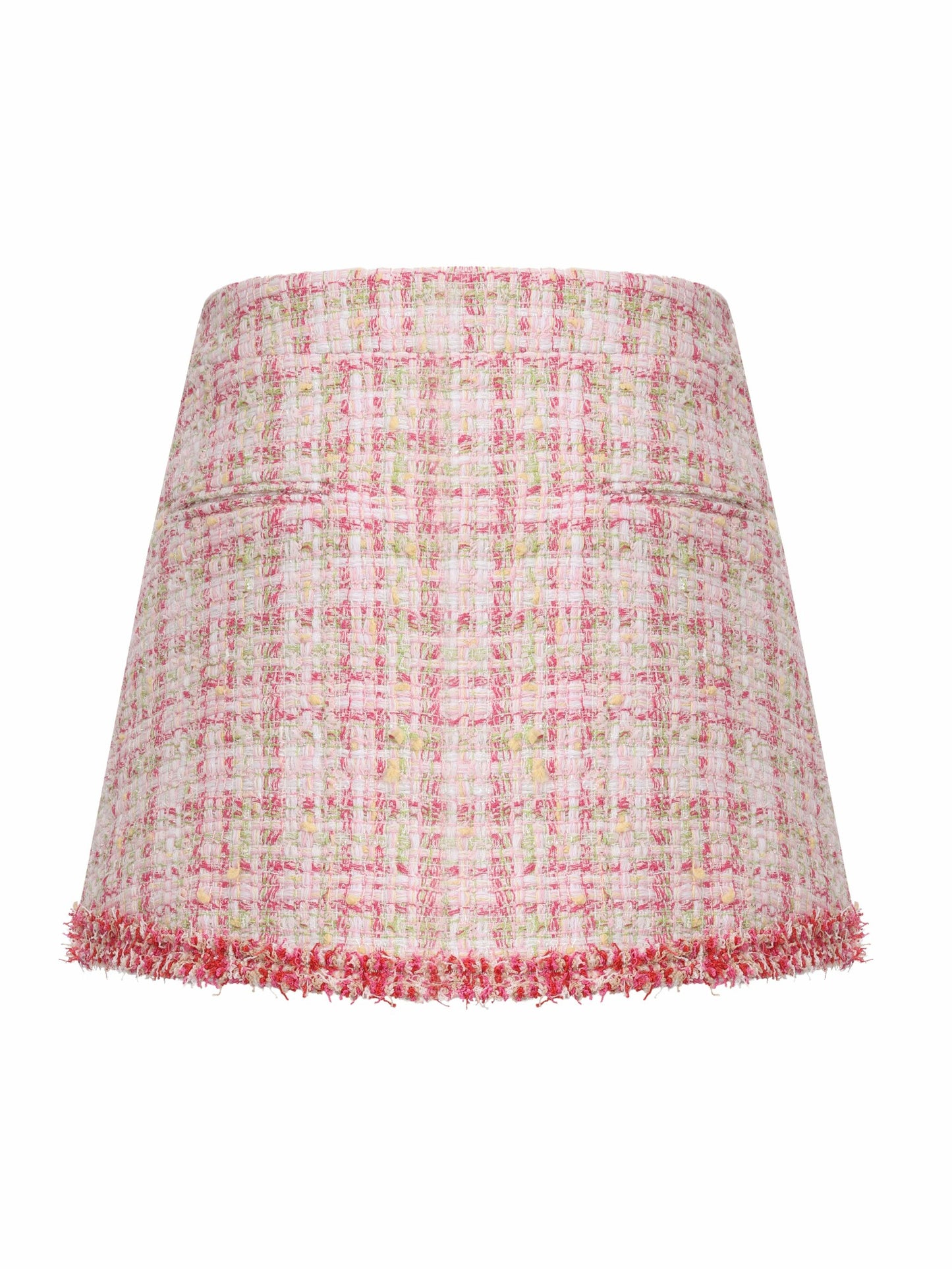 Nana Jacqueline Bianca Metallic-Woven Tweed Pink A-Line Skirt Pink
