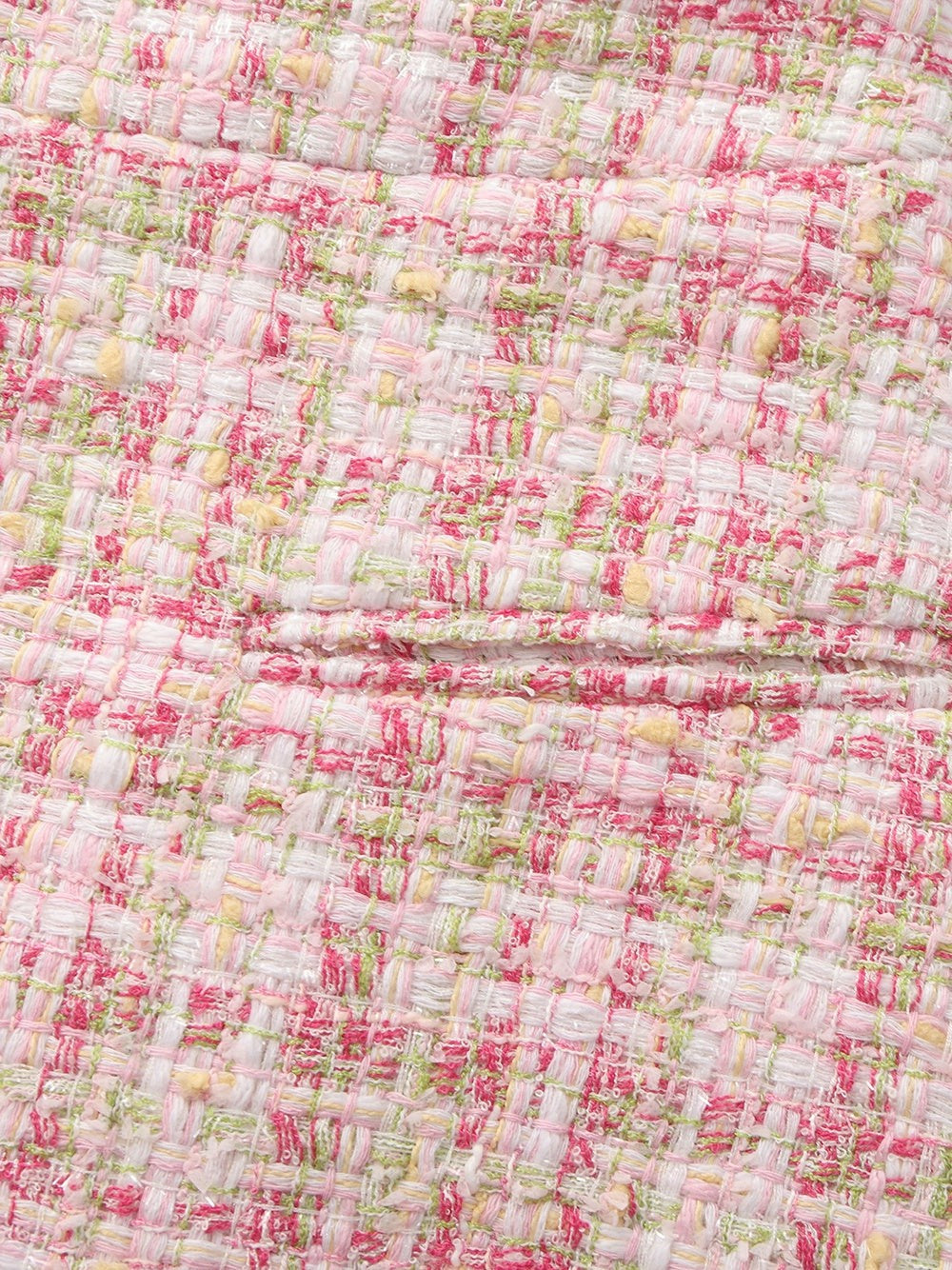 Nana Jacqueline Bianca Metallic-Woven Tweed Pink A-Line Skirt Pink