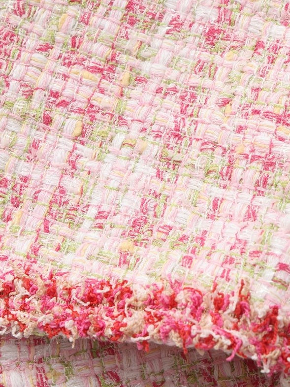 Nana Jacqueline Bianca Metallic-Woven Tweed Pink A-Line Skirt Pink