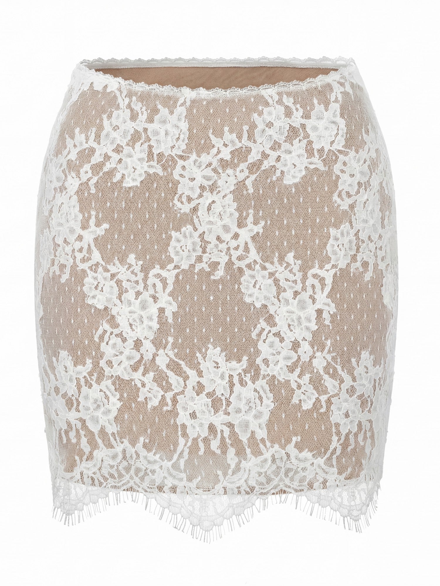 Nana Jacqueline Alexandra Illusion Lace White Skirt White