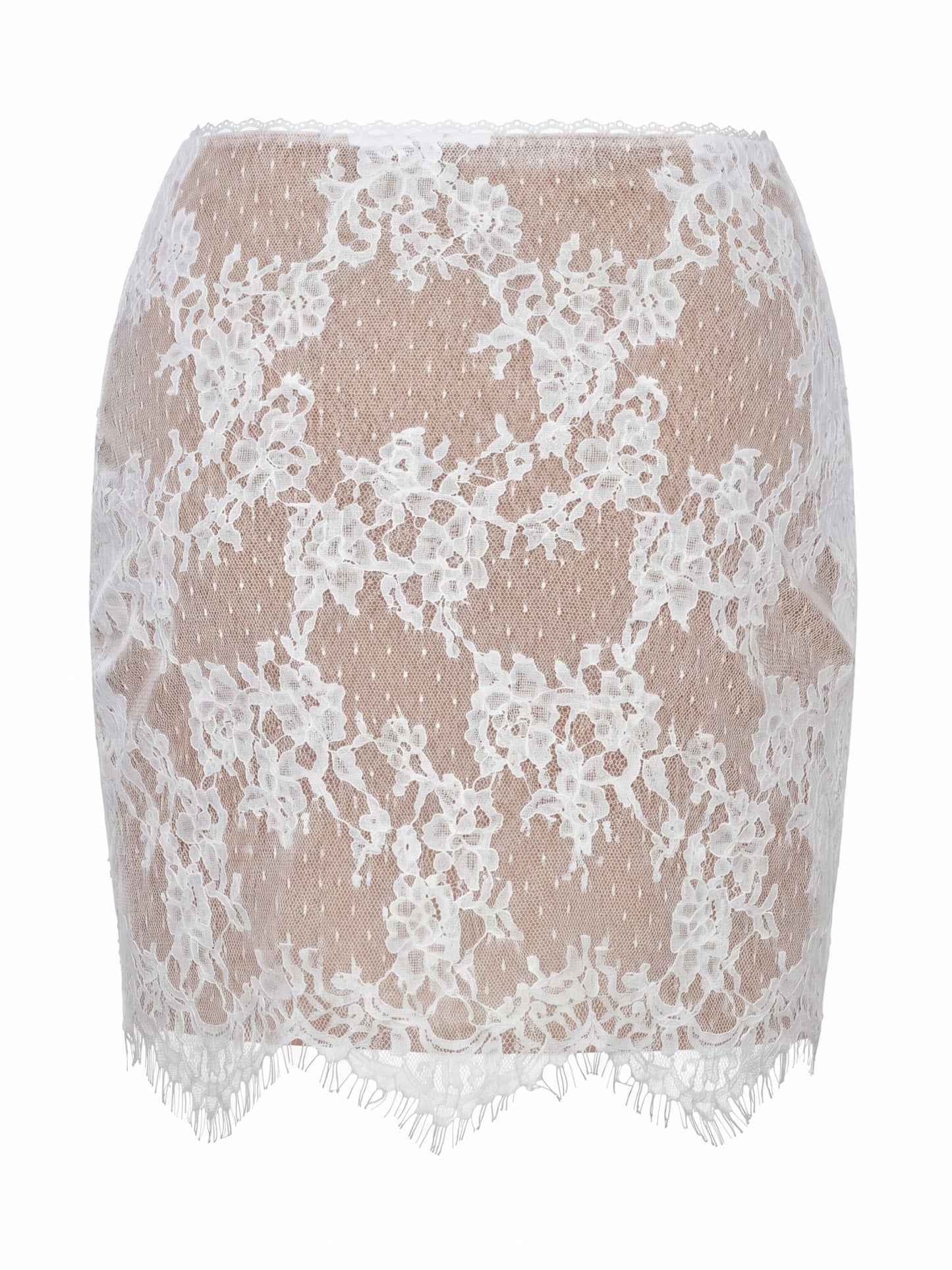 Nana Jacqueline Alexandra Illusion Lace White Skirt White