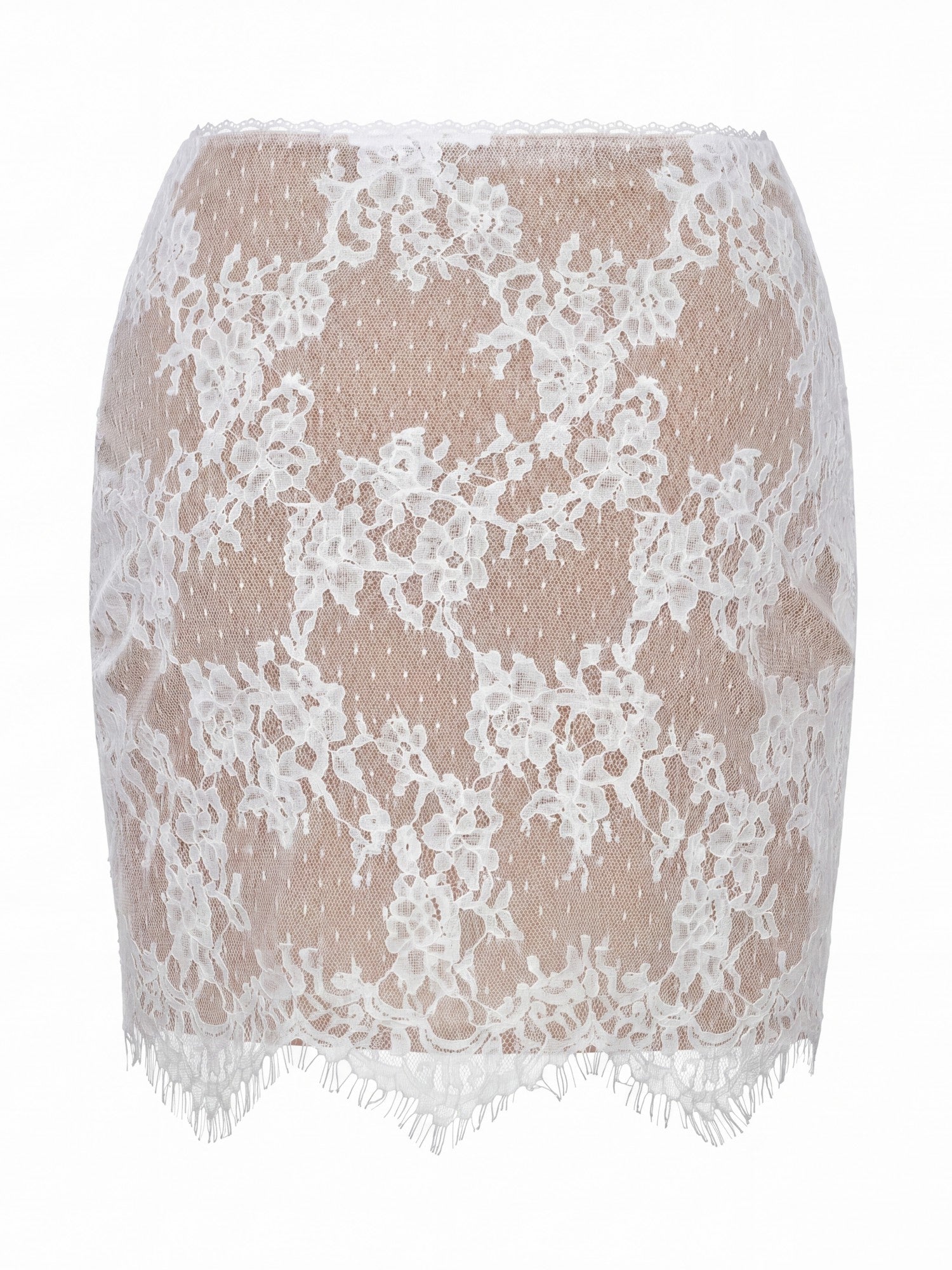 Nana Jacqueline Alexandra Illusion Lace White Skirt White