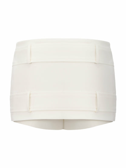Nana Jacqueline Lou Double-Belt Buckle White Skort White