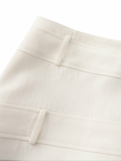 Nana Jacqueline Lou Double-Belt Buckle White Skort White