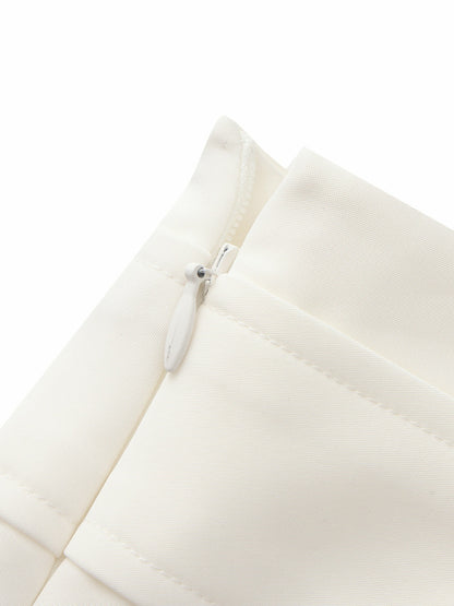 Nana Jacqueline Lou Double-Belt Buckle White Skort White