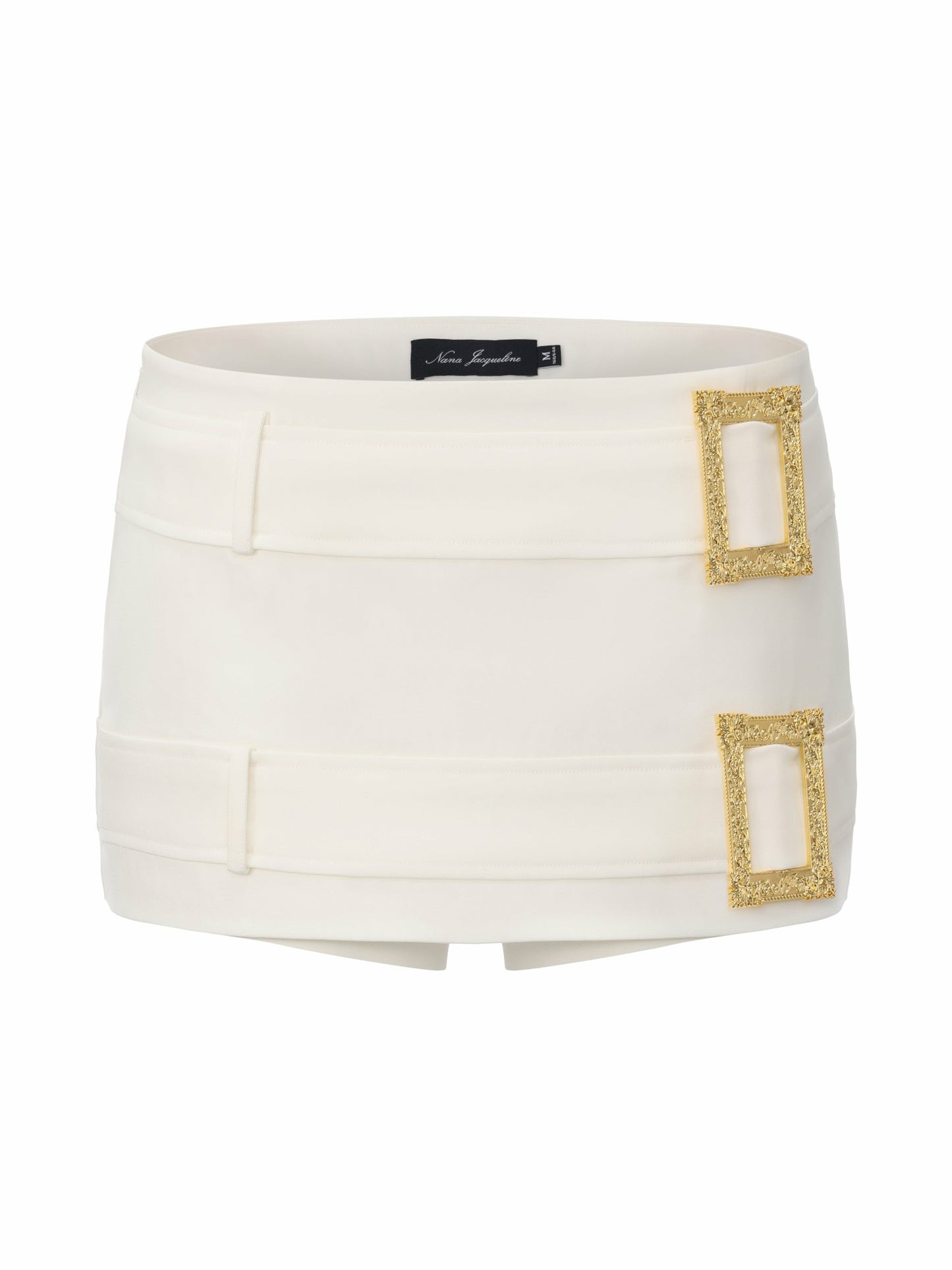 Nana Jacqueline Lou Double-Belt Buckle White Skort White