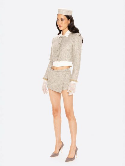 Nana Jacqueline Francesca Mini Skirt: Gray Mini Skirt for Brunch Gray