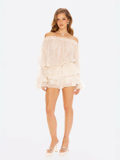 Nana Jacqueline Kaia Skirt: White Mini Skirt for Bachelorette Party White